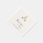 Luxe Gouden Bloem Monogram Trouw Dank je wel Servet (Hoek)