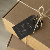 Luxe Gouden Bloem Monogram Trouw Dankjewel Cadeaulabel