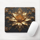 Luxe Gouden Bloem Muismat (Met muis)