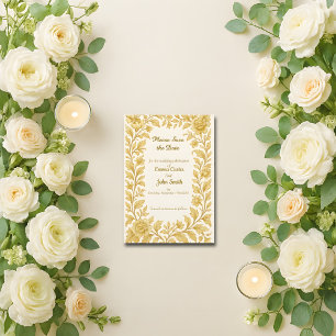 Luxe Gouden Bloem Save the Date
