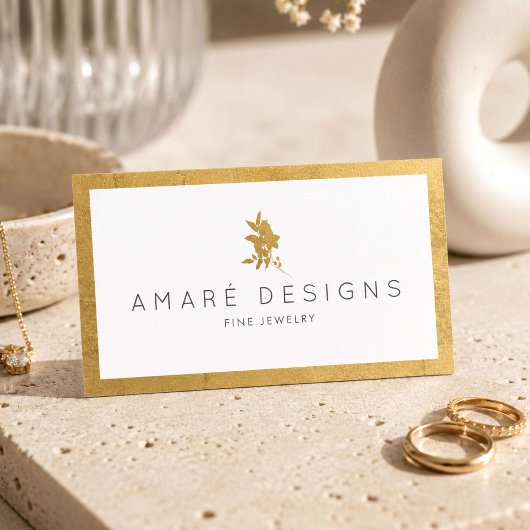 Luxe Gouden Bloem Sieraden Ontwerper Visitekaartje