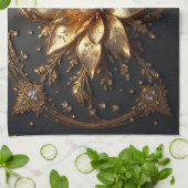 Luxe Gouden Bloem Theedoek (Gevouwen)