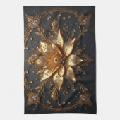 Luxe Gouden Bloem Theedoek (Verticaal)