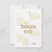 Luxe Gouden Bloemen Dank U Kaart voor Aankoop App (Voorkant)