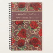 Luxe Gouden Bloemen Elegante Chic Klasse Aangepast Planner (Voorkant)