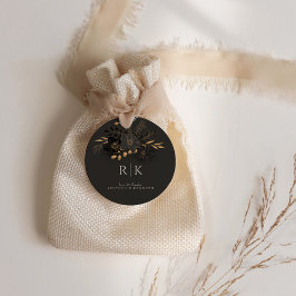 Luxe Gouden Bloemen Liefde Bedankt Monogram Huweli Bedankjes Labels