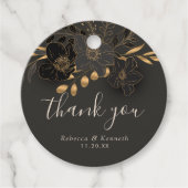 Luxe gouden bloemen minimalistische bruiloft Dank  Bedankjes Labels (Voorkant)