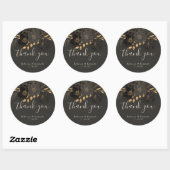 Luxe gouden bloemen minimalistische bruiloft Dank  Ronde Sticker (Vel)