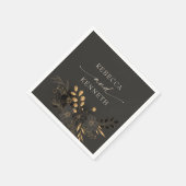 Luxe gouden bloemen minimalistische bruiloft servet (Hoek)