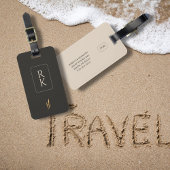 Luxe Gouden Bloemen Minimalistische Custom Monogra Bagagelabel