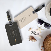 Luxe Gouden Bloemen Minimalistische Custom Monogra Bagagelabel