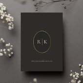 Luxe Gouden Bloemen Minimalistische Monogram Huwel Kaart