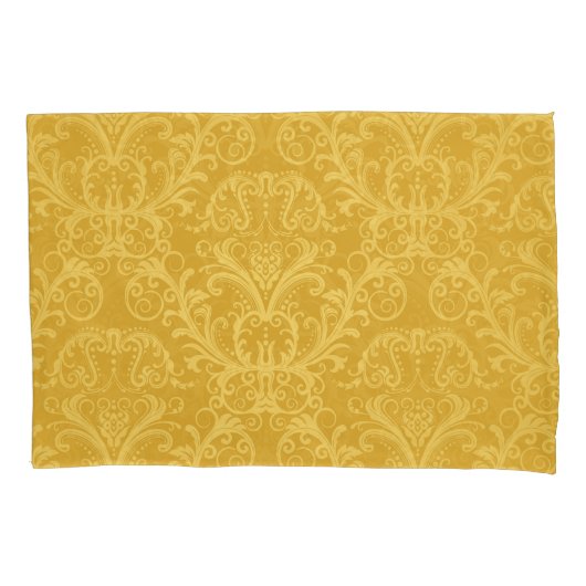Luxe Gouden Bloemen: Naadloos behang Kussensloop (Voorkant)