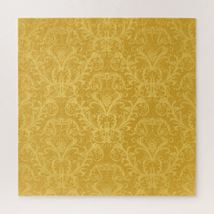 Luxe Gouden Bloemen: Naadloos behang Legpuzzel