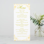 Luxe Gouden Bloemen Trouwmenu Kaart (Staand voorkant)