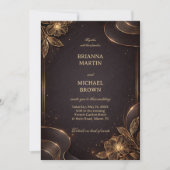 Luxe Gouden Bloemgolf Kaart (Voorkant)