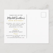 Luxe Gouden Bloemstuk Aangepaste Foto 50 En Fabulo Uitnodiging Briefkaart (Achterkant)