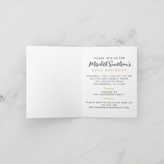 Luxe Gouden Bloemstuk Aangepaste Foto Vijftig En F (Binnen)