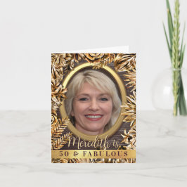 Luxe Gouden Bloemstuk Met Foto Vijftig En Fabulous