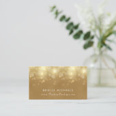 Luxe Gouden Bokeh Glamour Boutique Visitekaartje (Staand voorkant)