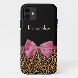 Luxe Gouden Bont Luipaardprint Mauve Strik Met Naa Case-Mate iPhone Case