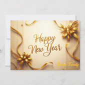 Luxe Gouden Boog & Confetti Nieuwjaar Feestdagenkaart (Voorkant)