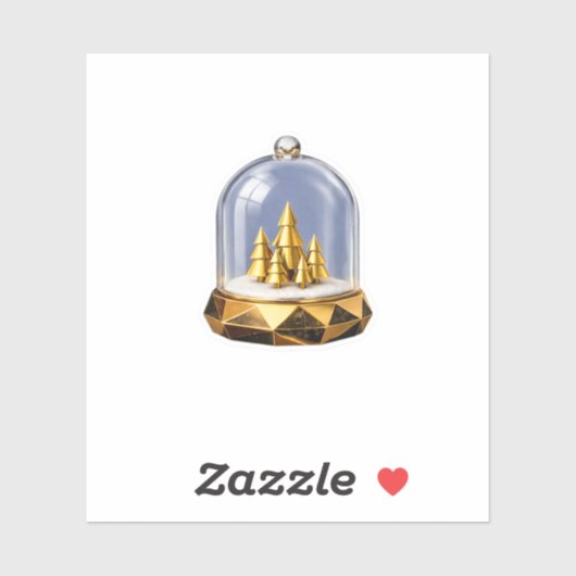 Luxe Gouden Boom Bos Glas Koepel Sticker Kunst G (Vel)