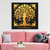 Luxe Gouden Boom des Levens Canvas Afdruk (Insitu (Woonkamer))