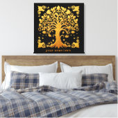 Luxe Gouden Boom des Levens Canvas Afdruk (Insitu (Slaapkamer))