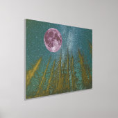 Luxe Gouden Boom Roze Maan Galaxy Real Folie Afdrukken (Laagn)