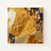 Luxe Gouden Borden Sparkle Monogram Vierkant Notitieboek (Achterkant)