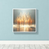 Luxe Gouden Bos Abstract - Moderne Architectuur Canvas Afdruk (Insitu (Houten vloer))