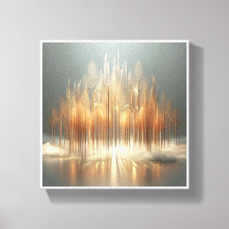 Luxe Gouden Bos Abstract - Moderne Architectuur Canvas Afdruk