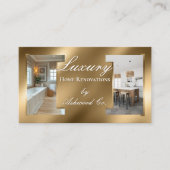 Luxe Gouden Bouwer Bouwbedrijf Foto QR Code Visitekaartje (Voorkant)