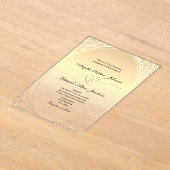 Luxe Gouden Bruiloft Acryl Uitnodigingen (Laagn)