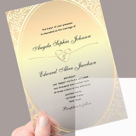 Luxe Gouden Bruiloft Acryl Uitnodigingen