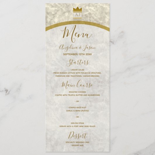 Luxe Gouden Bruiloft Menu (Voorkant)