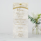 Luxe Gouden Bruiloft Menu (Staand voorkant)