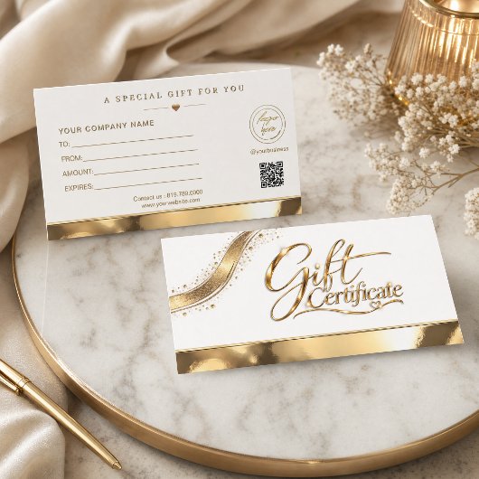 Luxe Gouden Cadeaubon – Elegant Metaalachtig 