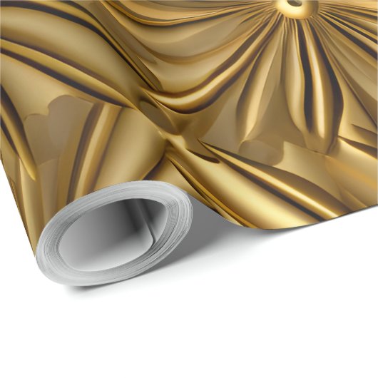 Luxe gouden champagne kerstcadeau cadeaupapier (Rol Hoek)