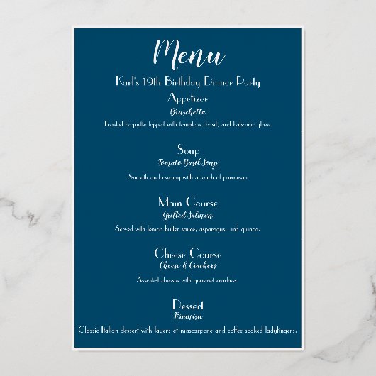 Luxe Gouden Cocktailparty Menu (Achterkant)