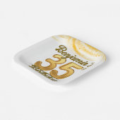 Luxe gouden Confetti 35e verjaardag Papieren Bordje (Gebogen)