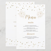 Luxe gouden Confetti 50e bruiloft Jubileum Menu (Voorkant / Achterkant)