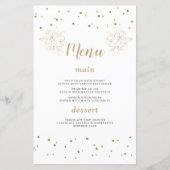 Luxe gouden Confetti 50e bruiloft Jubileum Menu (Voorkant)