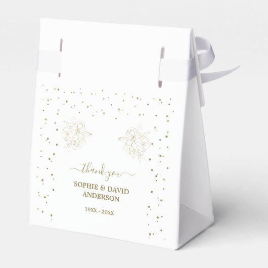 Luxe Gouden Confetti 50ste Huwelijksverjaardag  Bedankdoosjes (Achterkant)