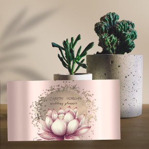 Luxe Gouden Confetti Glitter Lotus Metaal  Visitekaartje