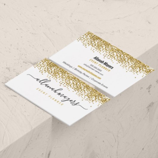 Luxe gouden Confetti look Visitekaartje