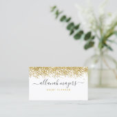 Luxe gouden Confetti look Visitekaartje (Staand voorkant)