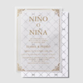 Luxe Gouden  Crème Spaans Geslacht Onthulling Vellum Uitnodigingen (Offset (Uitnodiging))