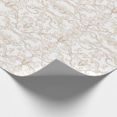 Luxe Gouden Damast Naadloos Cadeaupapier (Hoek)